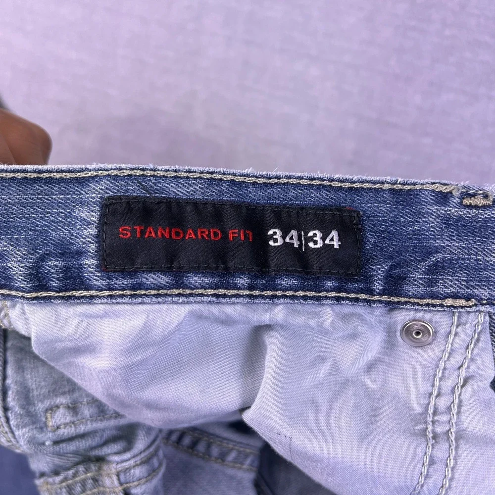 Apt. 9 Standard Fit Mid Rise Straight Leg Jeans Mens 34x34 Blue Denim